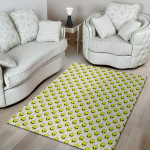 Grey Striped Alien Pattern Print Area Rug