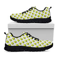 Grey Striped Alien Pattern Print Black Running Shoes