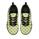 Grey Striped Alien Pattern Print Black Sneakers