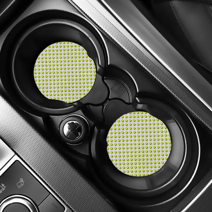 Grey Striped Alien Pattern Print Car Coasters