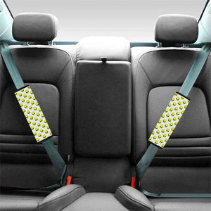 Grey Striped Alien Pattern Print Car Seat Belt Covers