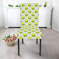 Grey Striped Alien Pattern Print Dining Chair Slipcover