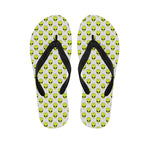 Grey Striped Alien Pattern Print Flip Flops