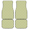 Grey Striped Alien Pattern Print Front and Back Car Floor Mats