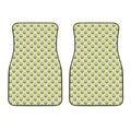 Grey Striped Alien Pattern Print Front Car Floor Mats
