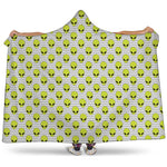 Grey Striped Alien Pattern Print Hooded Blanket