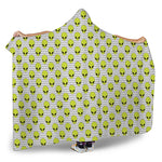 Grey Striped Alien Pattern Print Hooded Blanket
