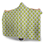 Grey Striped Alien Pattern Print Hooded Blanket