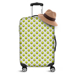 Grey Striped Alien Pattern Print Luggage Cover