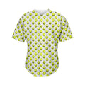 Grey Striped Alien Pattern Print Men's Baseball Jersey