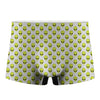 Grey Striped Alien Pattern Print Men's Boxer Briefs