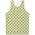 Grey Striped Alien Pattern Print Men's Tank Top