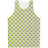 Grey Striped Alien Pattern Print Men's Tank Top