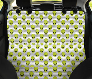 Grey Striped Alien Pattern Print Pet Car Back Seat Cover