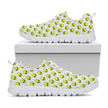 Grey Striped Alien Pattern Print White Running Shoes