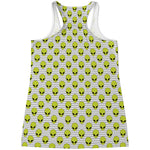 Grey Striped Alien Pattern Print Women's Racerback Tank Top