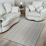 Grey Tattersall Pattern Print Area Rug