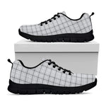 Grey Tattersall Pattern Print Black Sneakers