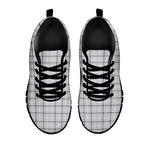 Grey Tattersall Pattern Print Black Sneakers