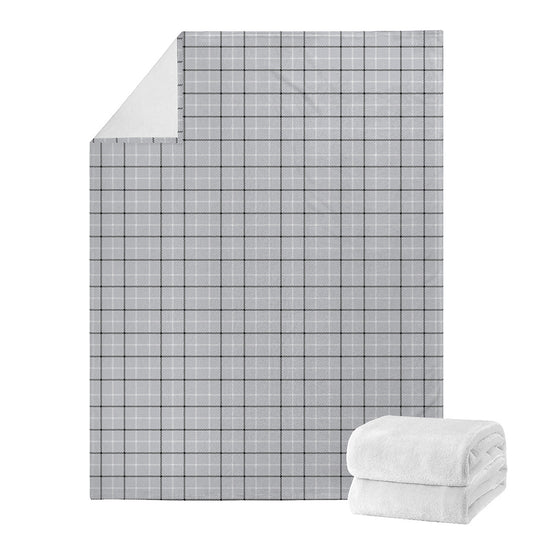 Grey Tattersall Pattern Print Blanket