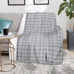 Grey Tattersall Pattern Print Blanket