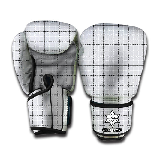Grey Tattersall Pattern Print Boxing Gloves
