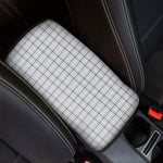 Grey Tattersall Pattern Print Car Center Console Cover