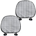 Grey Tattersall Pattern Print Car Headrest Covers