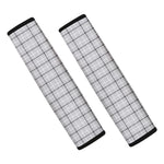 Grey Tattersall Pattern Print Car Seat Belt Covers