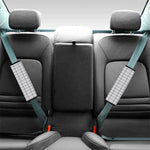 Grey Tattersall Pattern Print Car Seat Belt Covers