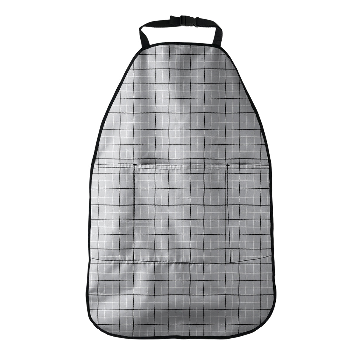 Grey Tattersall Pattern Print Car Seat Organizers