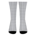 Grey Tattersall Pattern Print Crew Socks