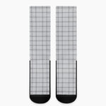 Grey Tattersall Pattern Print Crew Socks