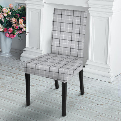 Grey Tattersall Pattern Print Dining Chair Slipcover