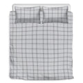 Grey Tattersall Pattern Print Duvet Cover Bedding Set