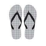 Grey Tattersall Pattern Print Flip Flops