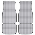 Grey Tattersall Pattern Print Front and Back Car Floor Mats