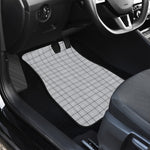 Grey Tattersall Pattern Print Front and Back Car Floor Mats