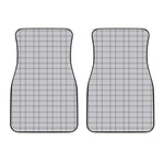 Grey Tattersall Pattern Print Front Car Floor Mats
