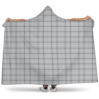 Grey Tattersall Pattern Print Hooded Blanket