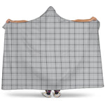Grey Tattersall Pattern Print Hooded Blanket