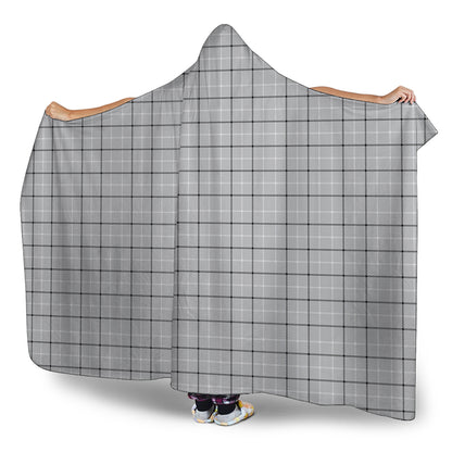 Grey Tattersall Pattern Print Hooded Blanket