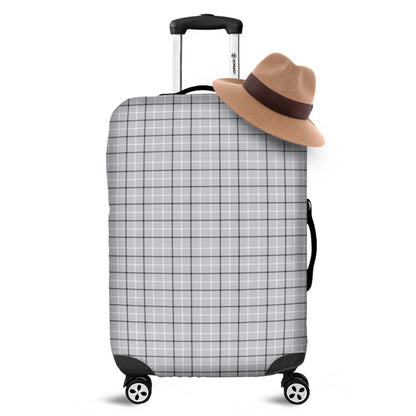 Grey Tattersall Pattern Print Luggage Cover