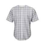 Grey Tattersall Pattern Print Men's Baseball Jersey