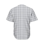 Grey Tattersall Pattern Print Men's Baseball Jersey
