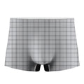 Grey Tattersall Pattern Print Men's Boxer Briefs