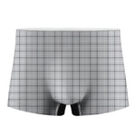 Grey Tattersall Pattern Print Men's Boxer Briefs