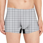 Grey Tattersall Pattern Print Men's Boxer Briefs
