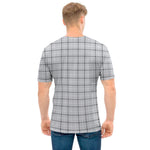 Grey Tattersall Pattern Print Men's T-Shirt
