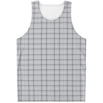 Grey Tattersall Pattern Print Men's Tank Top
